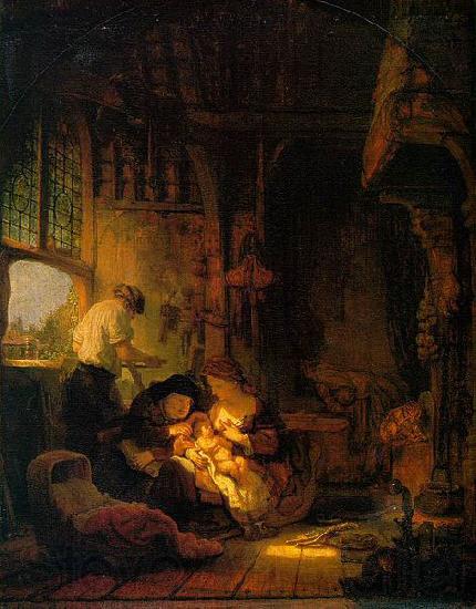 Rembrandt van rijn Holy Family Norge oil painting art